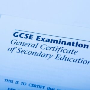 Document showing GCSE examination results